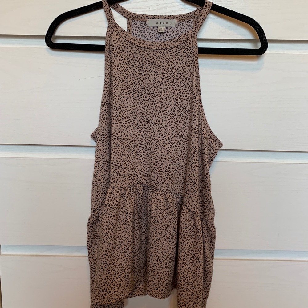 High Neck Cheetah Print Tank
